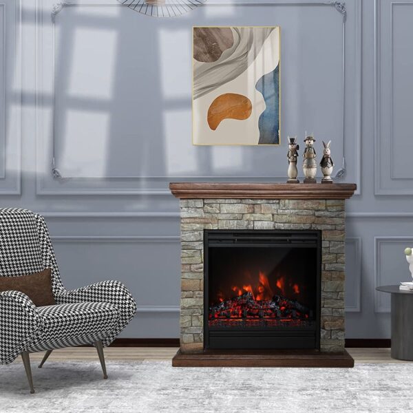 Stone Design Electric Fireplace Heater & Mantel - Image 14