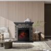 Electric Fireplace Heater With Mantel Dark Stone - Image 2