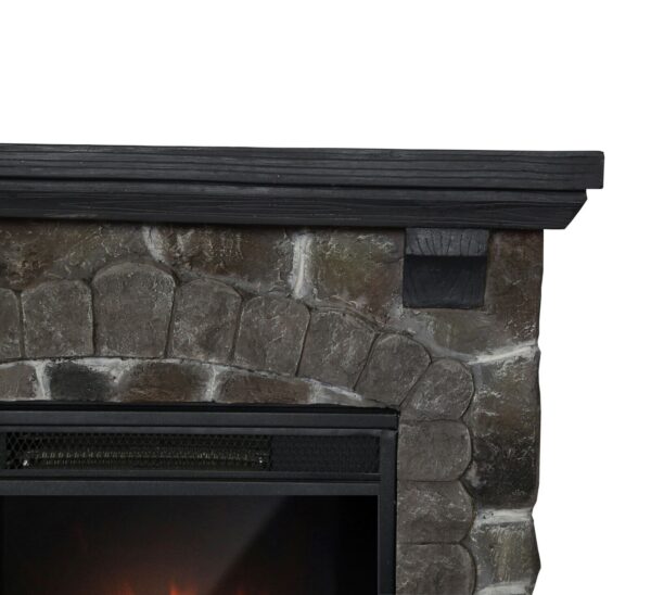 Electric Fireplace Heater With Mantel Dark Stone - Image 3