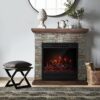 Stone Design Electric Fireplace Heater & Mantel - Image 6