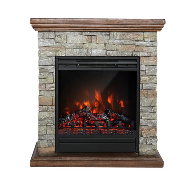 Stone Design Electric Fireplace Heater & Mantel - Image 8