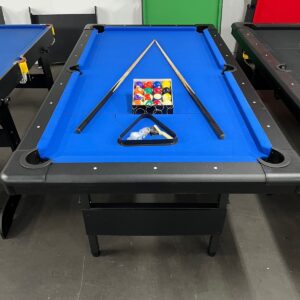 7ft Modern Fold Away Pool Table With Blue Felt