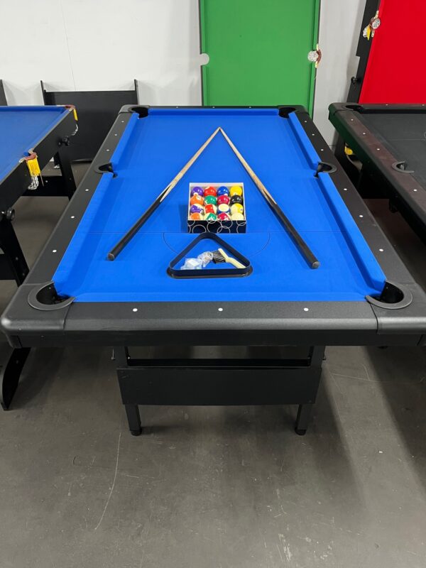 7ft Modern Fold Away Pool Table With Blue Felt
