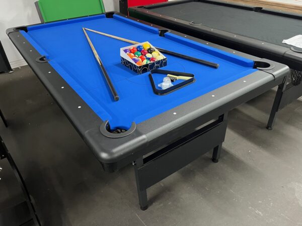 7FT Modern Fold Away Pool Table- Billiard Table (Blue Felt) - Image 2