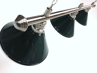 Quality Pool Table Light Brushed with 3 x Green Shades 1.5m