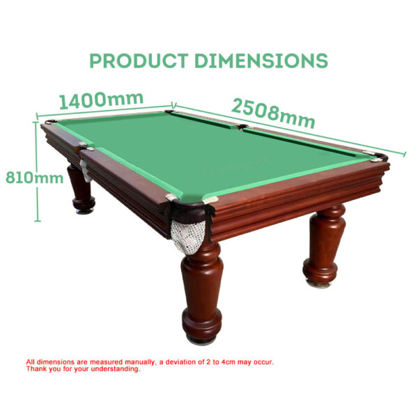 MACE 8FT Luxury Slate Pool/Billiard/Snooker Table – Pecan & Green - Image 4