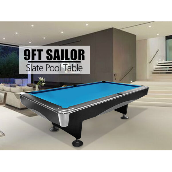 Sailor 9FT Slate Billiard Table Pool Snooker Table – Black Frame - Image 6