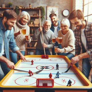Playing Air Hockey