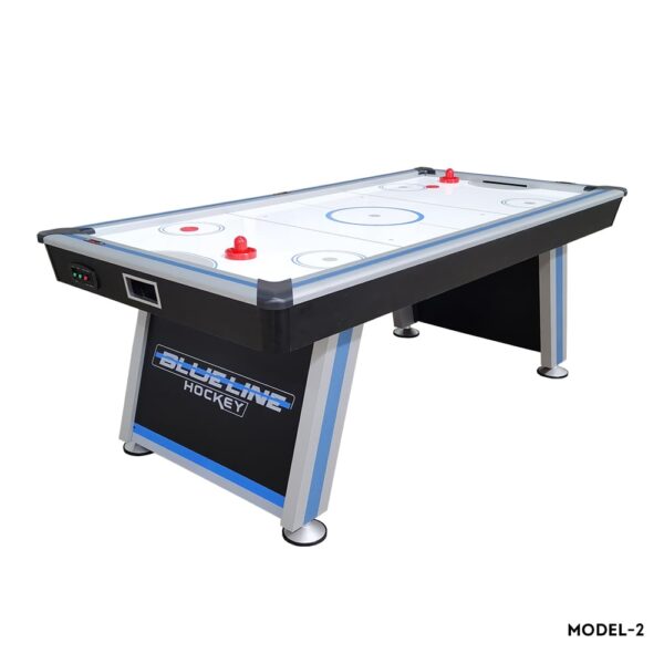 MACE 7FT Air Hockey Showdown: Electronic Scorer Edition in Sleek Black & Blue - Image 8