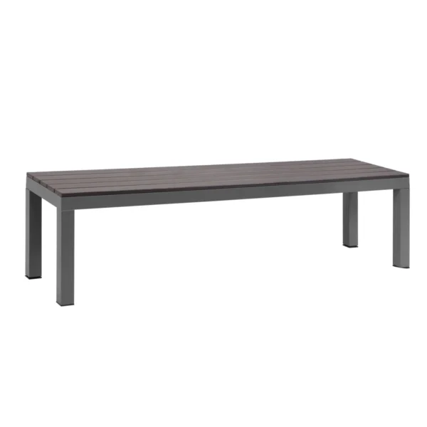 Manly Charcoal Aluminium Outdoor faux wood Top Bench with Grey Cushion (Set of Two) - Image 7