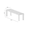Manly Charcoal Aluminium Outdoor faux wood Top Bench with Grey Cushion (Set of Two) - Image 10