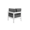 Paris 6 Seater White Aluminium L Shaped Sofa Lounge - Grey Cushion - Image 8