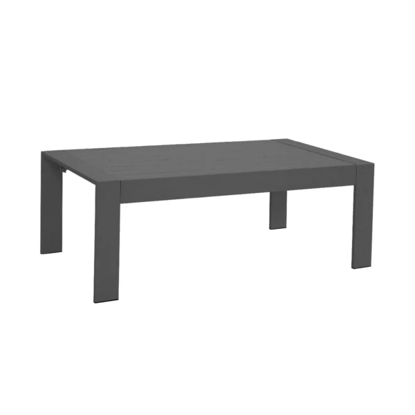 Paris 4 Piece Charcoal Aluminium Sofa Lounge Set - Grey Cushion - Image 2
