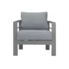 Paris 4 Piece Charcoal Aluminium Sofa Lounge Set - Grey Cushion - Image 16