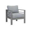 Paris 4 Piece Charcoal Aluminium Sofa Lounge Set - Grey Cushion - Image 17
