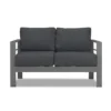 Paris 4 Piece Charcoal Aluminium Sofa Lounge Set - Dark Grey Cushion - Image 6