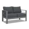 Paris 4 Piece Charcoal Aluminium Sofa Lounge Set - Dark Grey Cushion - Image 7