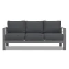 Paris 5 Seater Charcoal Aluminium Sofa Lounge Set - Dark Grey Cushion - Image 4