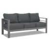 Paris 5 Seater Charcoal Aluminium Sofa Lounge Set - Dark Grey Cushion - Image 5