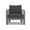 Paris 5 Seater Charcoal Aluminium Sofa Lounge Set - Dark Grey Cushion - Image 8