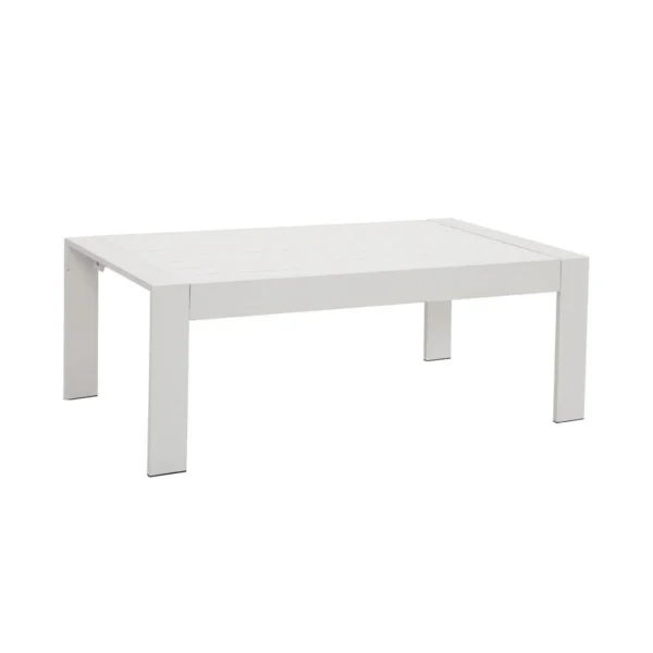 Paris 6 Seater White Aluminium L-Shaped Sofa Lounge Set - Grey Cushion - Image 11