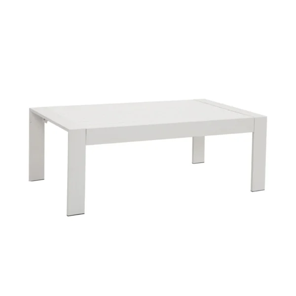 Paris 4 Piece White Aluminium Sofa Lounge Set - Light Grey Cushion - Image 4