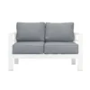 Paris 5 Seater White Aluminium Sofa Lounge Suite - Grey Cushion - Image 4