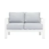 Paris 5 Seater White Aluminium Sofa Lounge Suite - Light Grey Cushion - Image 8