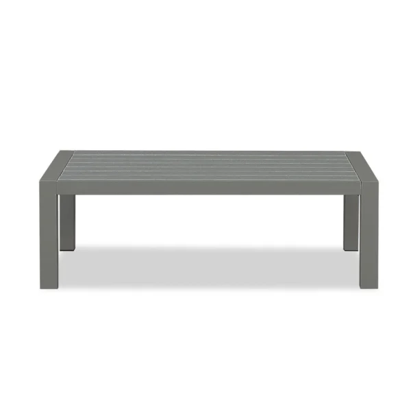 Manly 5 Seater Charcoal Aluminium Sofa Lounge Set - Grey Cushion - Image 5