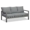Manly 5 Seater Charcoal Aluminium Sofa Lounge Set - Grey Cushion - Image 7
