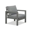 Manly 5 Seater Charcoal Aluminium Sofa Lounge Set - Grey Cushion - Image 8