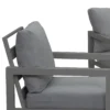 Manly 5 Seater Charcoal Aluminium Sofa Lounge Set - Grey Cushion - Image 11