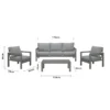 Manly 5 Seater Charcoal Aluminium Sofa Lounge Set - Grey Cushion - Image 13