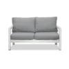 Manly 4 Seater White Aluminium Sofa Lounge Set - Grey Cushion - Image 13