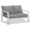 Manly 4 Seater White Aluminium Sofa Lounge Set - Grey Cushion - Image 14
