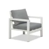 Manly 4 Seater White Aluminium Sofa Lounge Set - Grey Cushion - Image 15