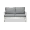 Manly 4 Seater White Aluminium Sofa Lounge Set - Grey Cushion - Image 8