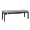 Manly Charcoal Aluminium Outdoor faux wood Top Bench with Grey Cushion (Set of Two) - Image 2