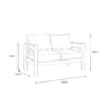 Paris 4 Seater White Aluminium Sofa Lounge - Light Grey Cushion - Image 8