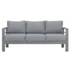 Paris 5 Seater Charcoal Aluminium Sofa Lounge - Grey Cushion - Image 7
