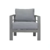 Paris 5 Seater Charcoal Aluminium Sofa Lounge - Grey Cushion - Image 9