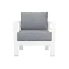 Paris 5 Seater White Aluminium Sofa Lounge - Grey Cushion - Image 5