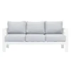 Paris 5 Seater White Aluminium Sofa Lounge - Light Grey Cushion - Image 3