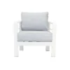 Paris 5 Seater White Aluminium Sofa Lounge - Light Grey Cushion - Image 5