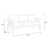 Paris 5 Seater White Aluminium Sofa Lounge - Light Grey Cushion - Image 8