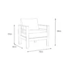Paris 5 Seater White Aluminium Sofa Lounge - Light Grey Cushion - Image 9