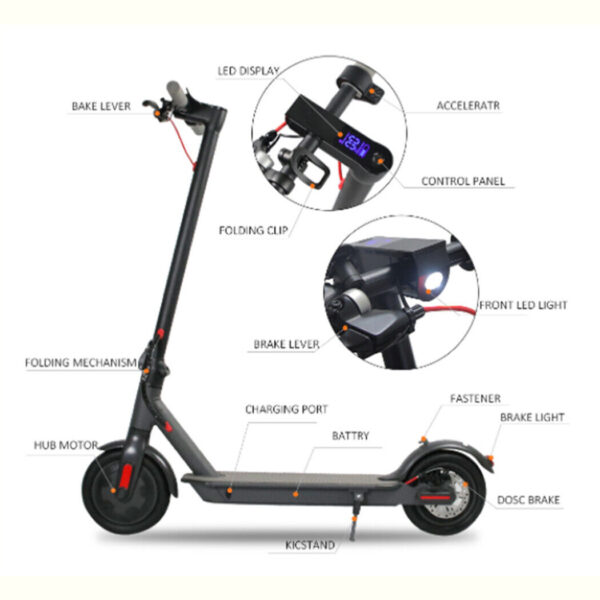 10'' Off Road Electric Scooter 50KM/H 1000W Black Blue High Speed Electric Motor Adult Glow eBike - Image 8