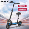 10'' Off Road Electric Scooter 50KM/H 1000W Black Blue High Speed Electric Motor Adult Glow eBike
