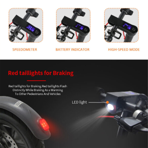 Portable Electric Scooter 50KM/H 50KM 1200W Black Adult Foldable Travel E Bike - Image 13