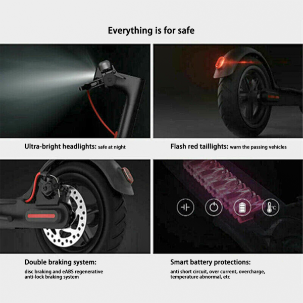 Portable Electric Scooter 50KM/H 50KM 1200W Black Adult Foldable Travel E Bike - Image 7